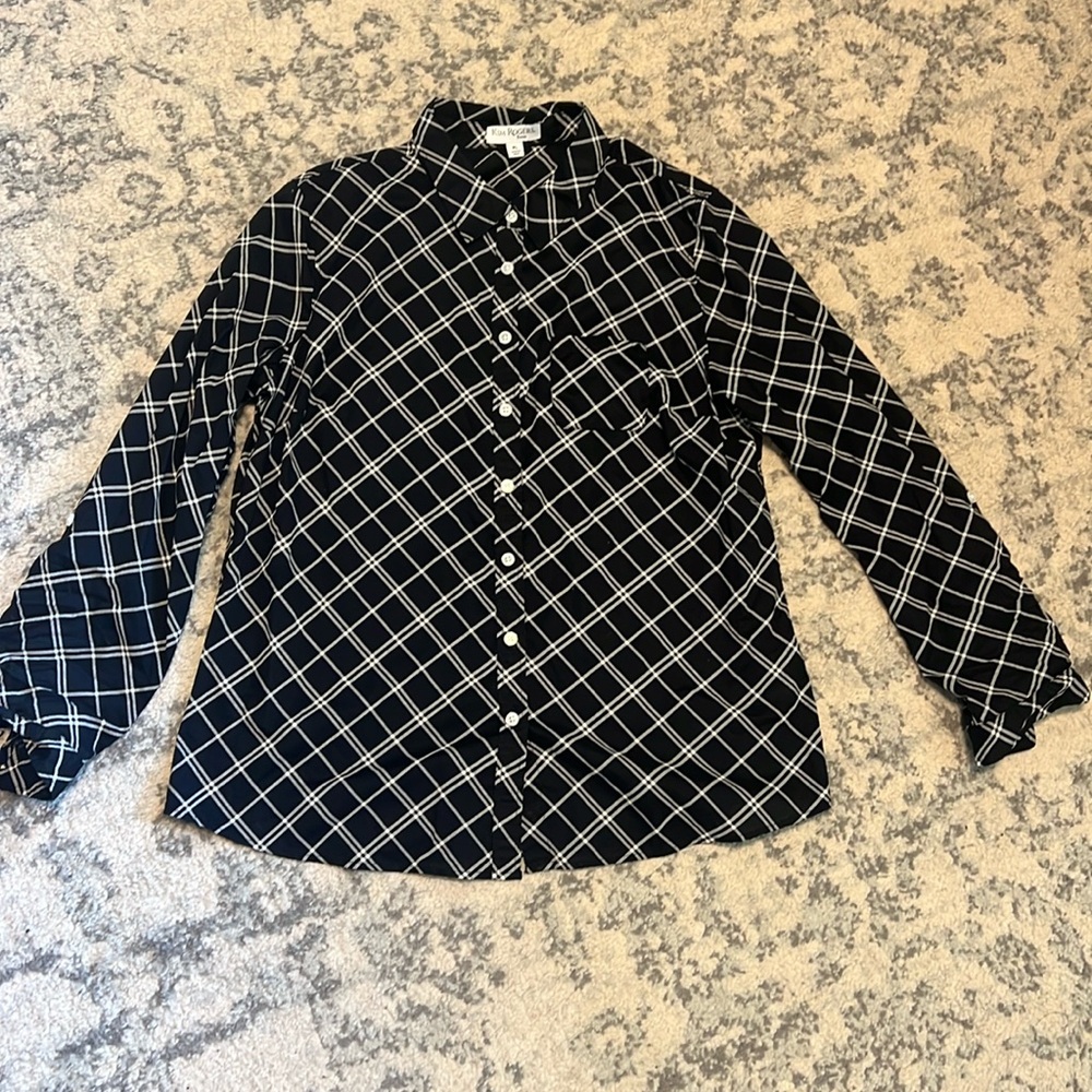 Kim Rogers Petite Size Large Button Up Blouse